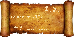 Paulin Milán névjegykártya
